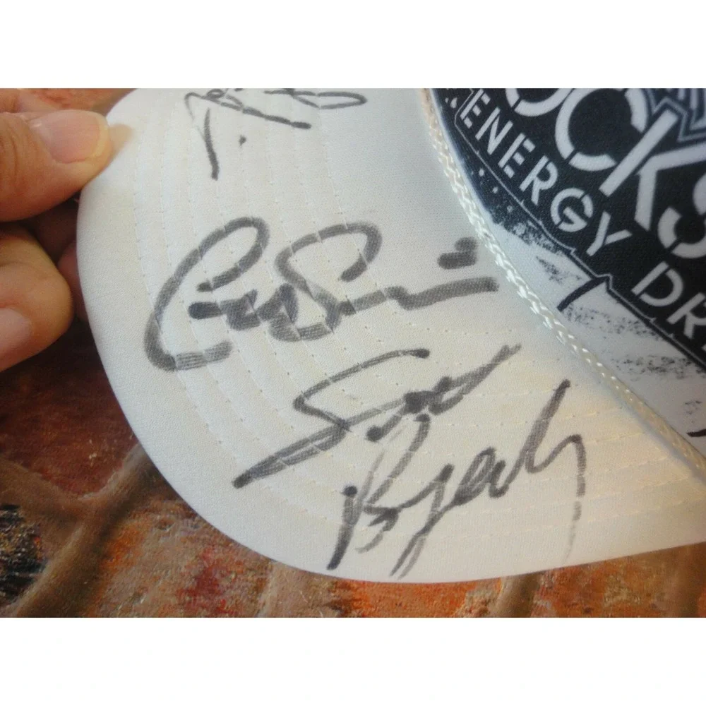 Rockstar Energy Drink Trucker ball Hat Cap‎ Snapback autographed signed Rusty